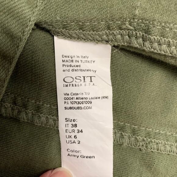 SUBDUED Army Green Raw Edge Long Sleeve Jacket | XS - Picture 5 of 5